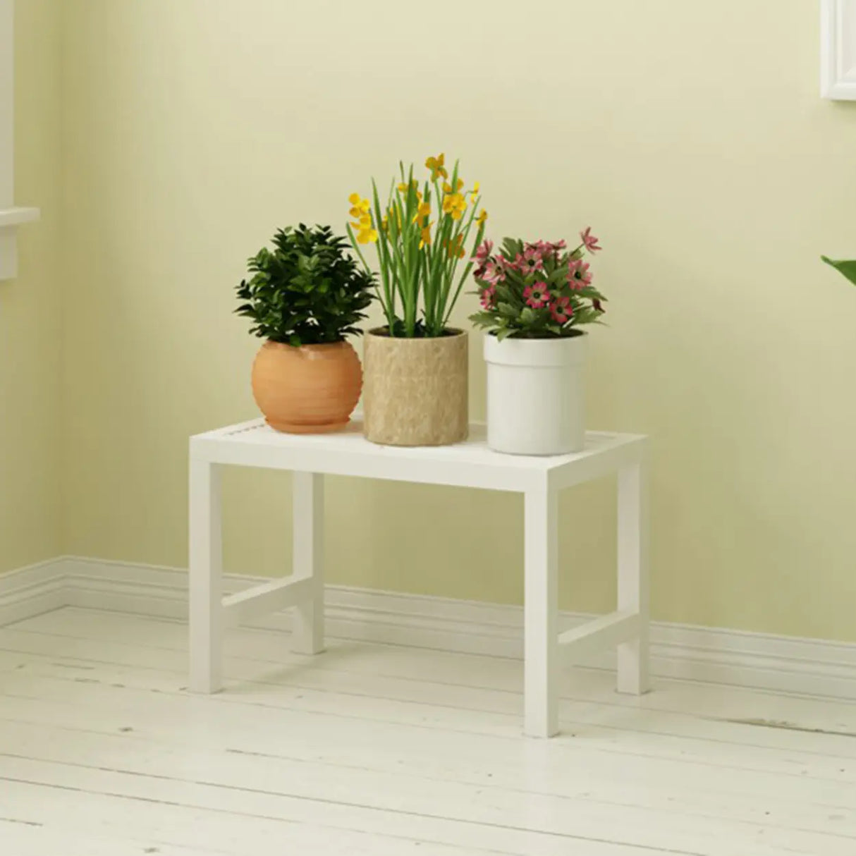 Modish Rectangular Metal Black Sled Base Plant Stand Image - 7