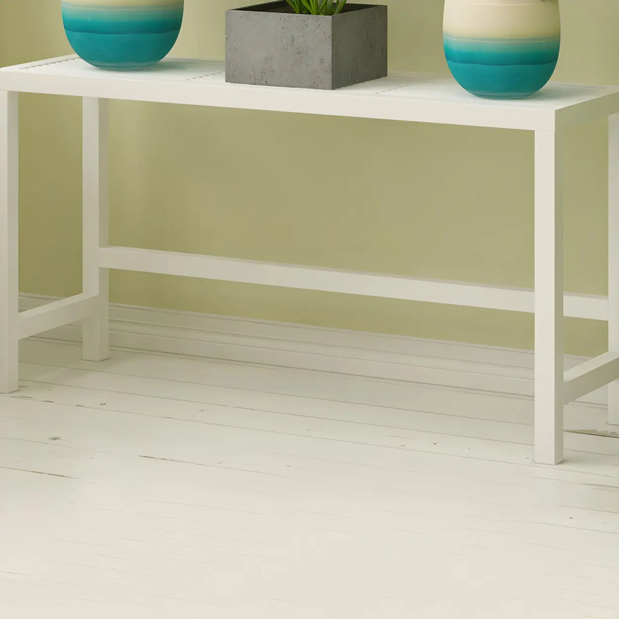 Modish Rectangular Metal Black Sled Base Plant Stand Image - 9