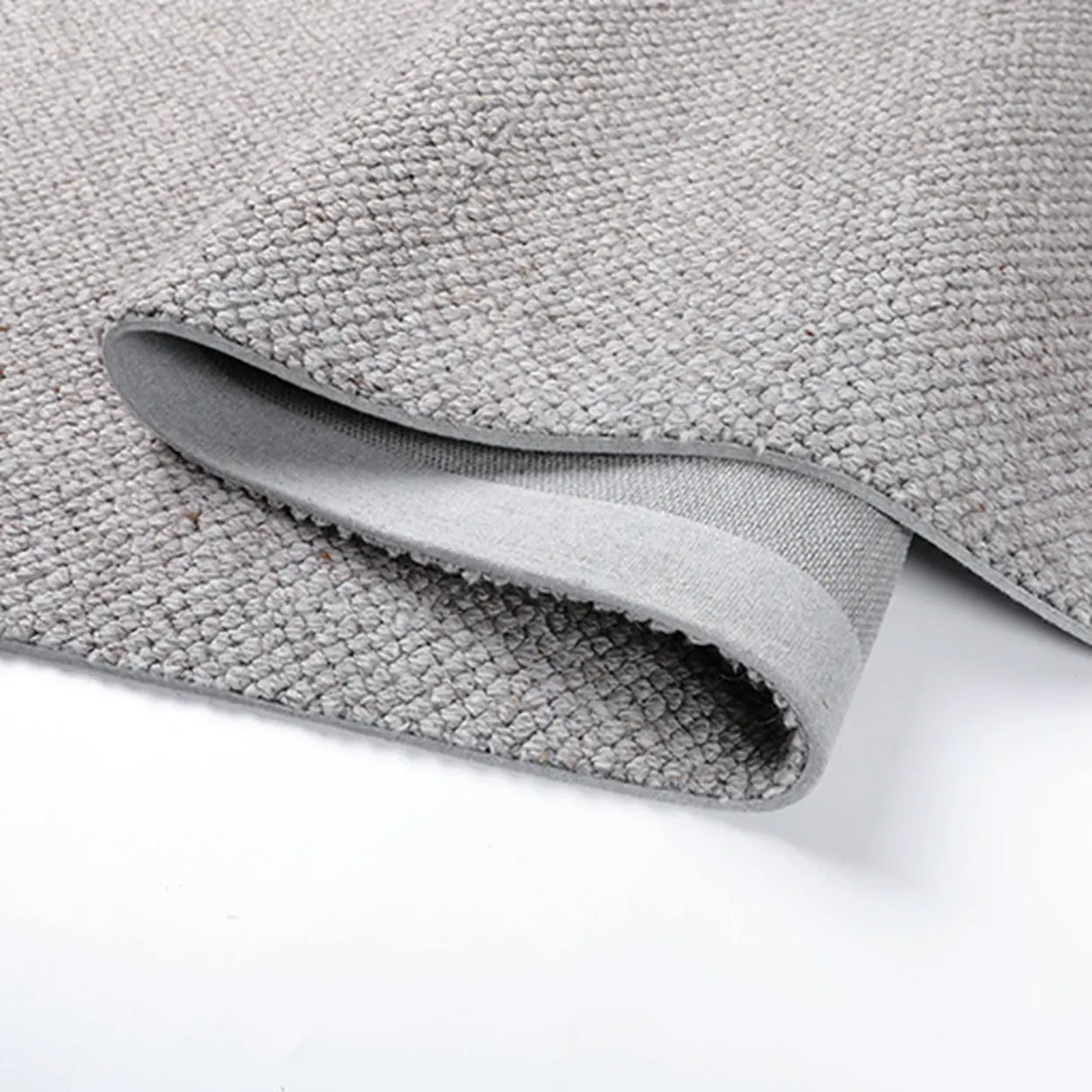 Modish Rectangular Wool Gray Solid Color Area Rug Image - 14