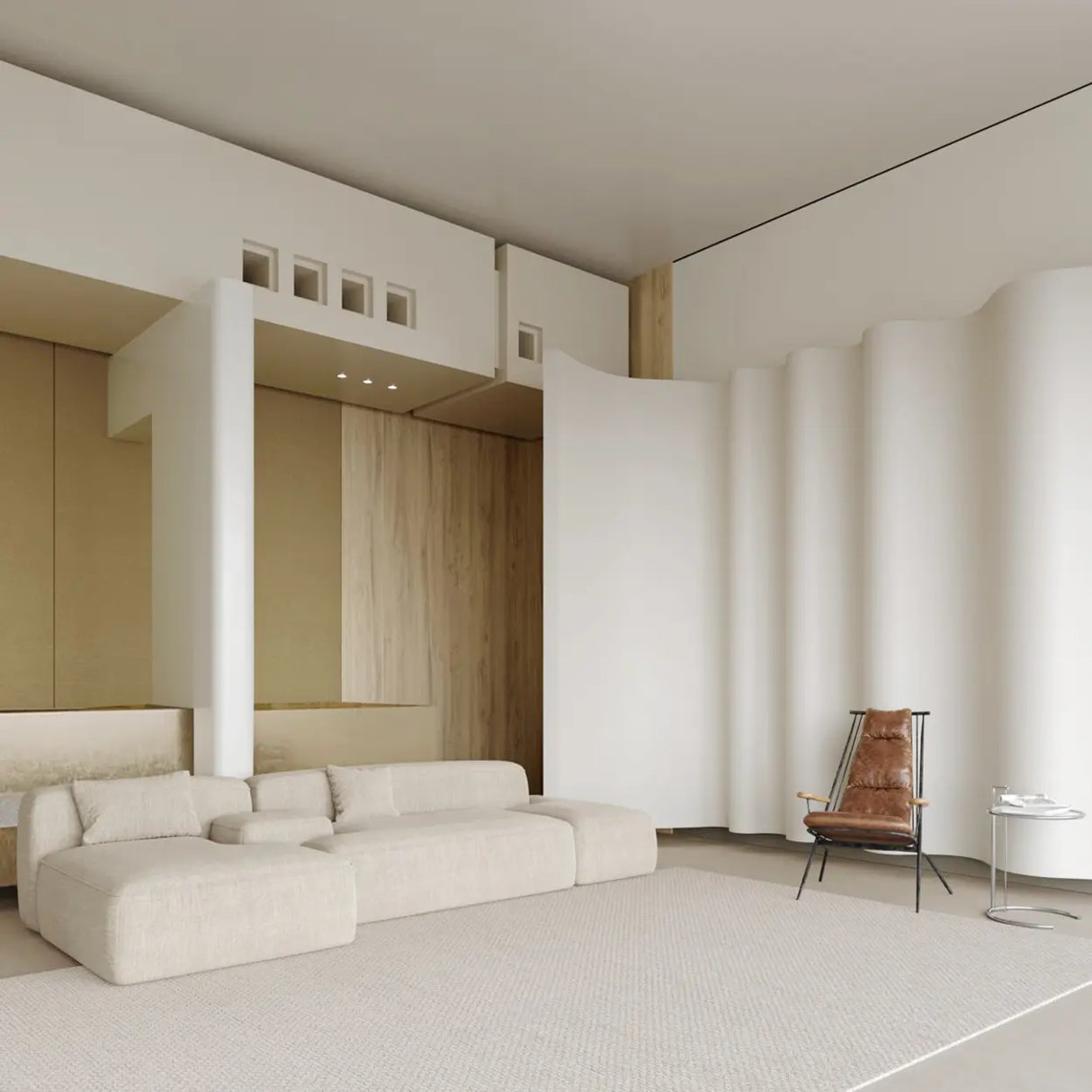 Modish Rectangular Wool Gray Solid Color Area Rug Image - 4