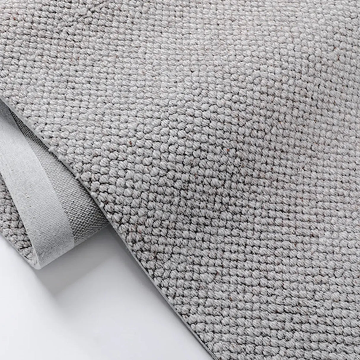 Modish Rectangular Wool Gray Solid Color Area Rug Image - 7