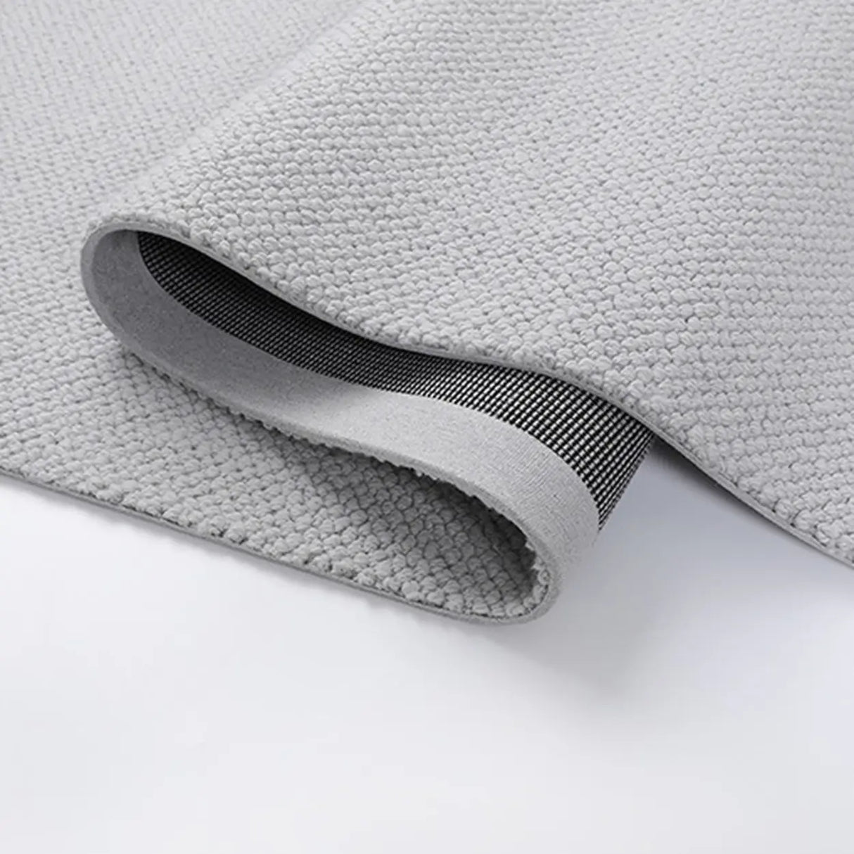 Modish Rectangular Wool Gray Solid Color Area Rug Image - 8