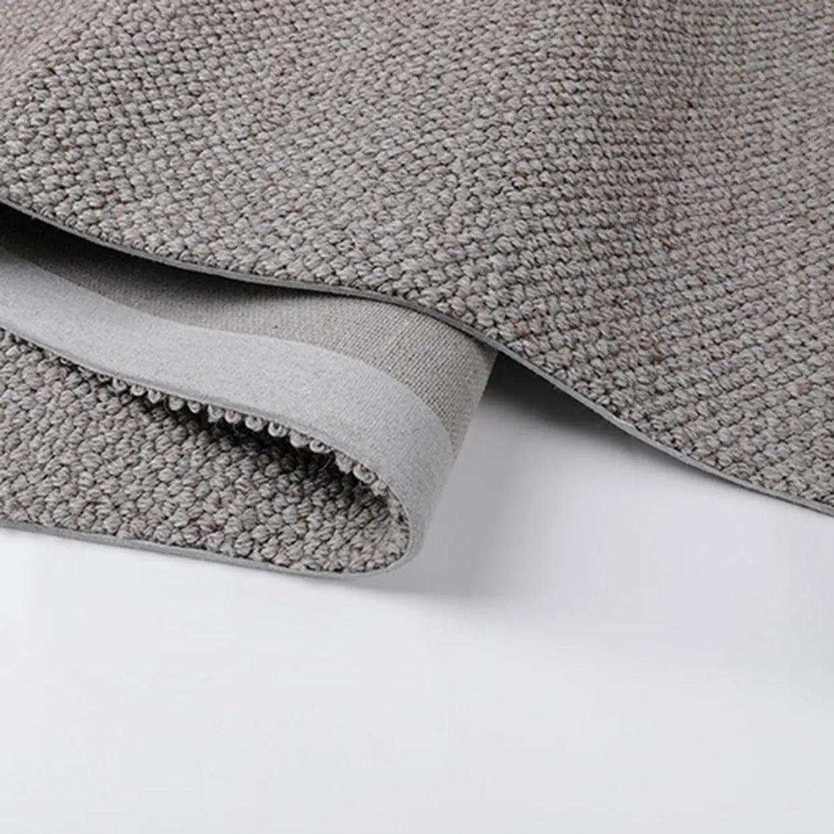 Modish Rectangular Wool Gray Solid Color Area Rug Image - 9