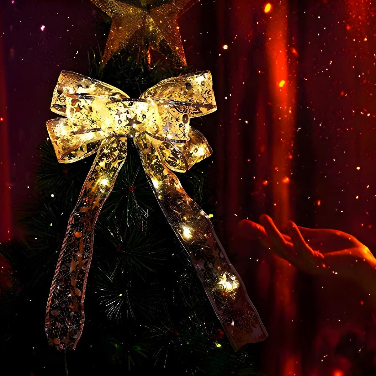 Modish Ribbon Shaped LED Christmas Tree String Light Image - 1