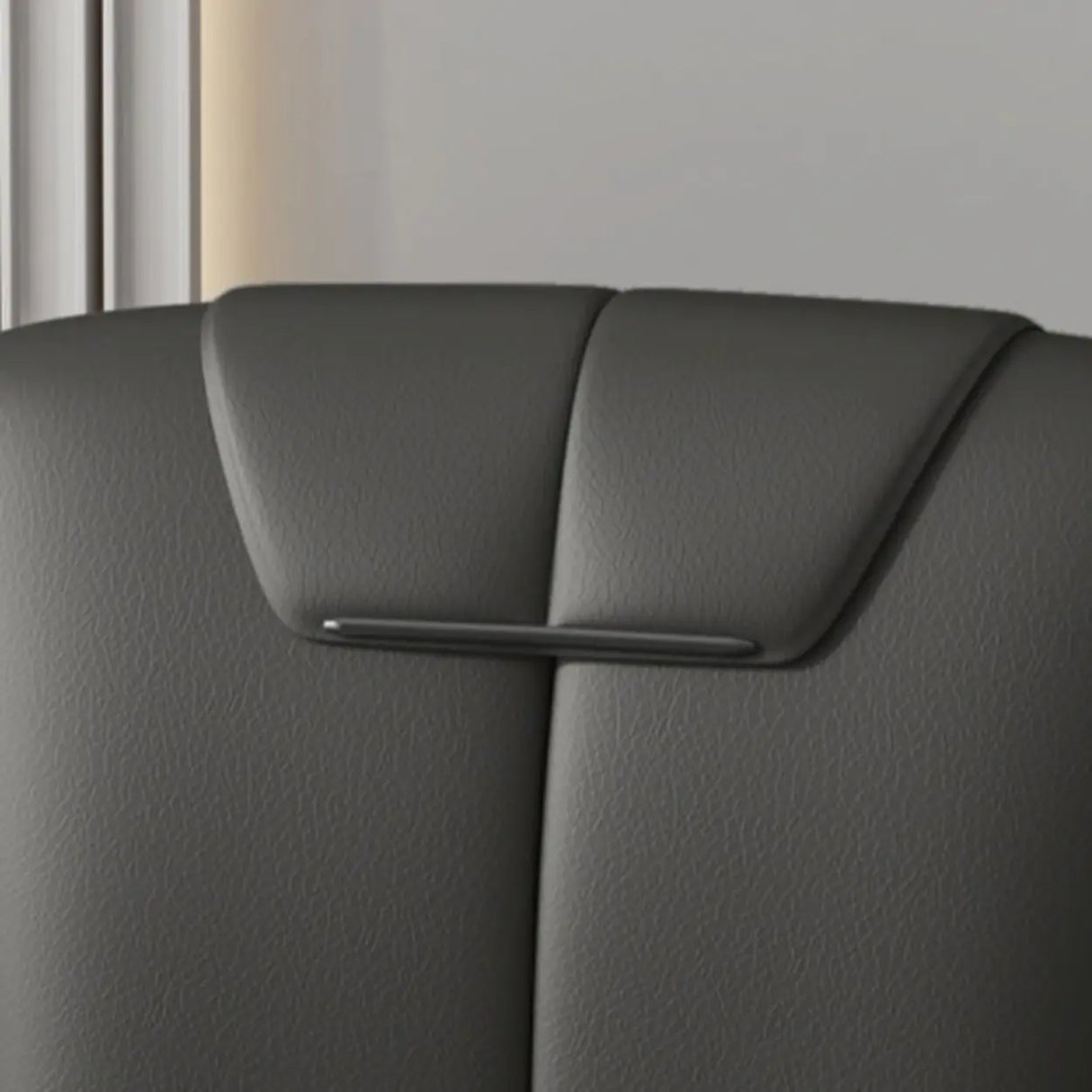 Modish Solid Back Padded Upholstery Leather Dining Chair Image - 10