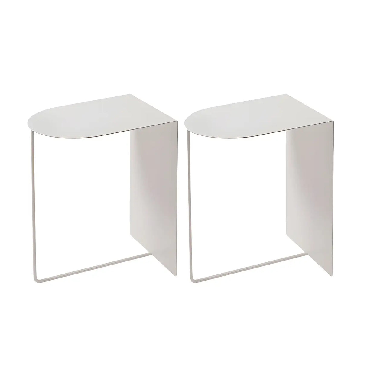 Modish Standard Curved Orange Metal Base Side Table Image - 7