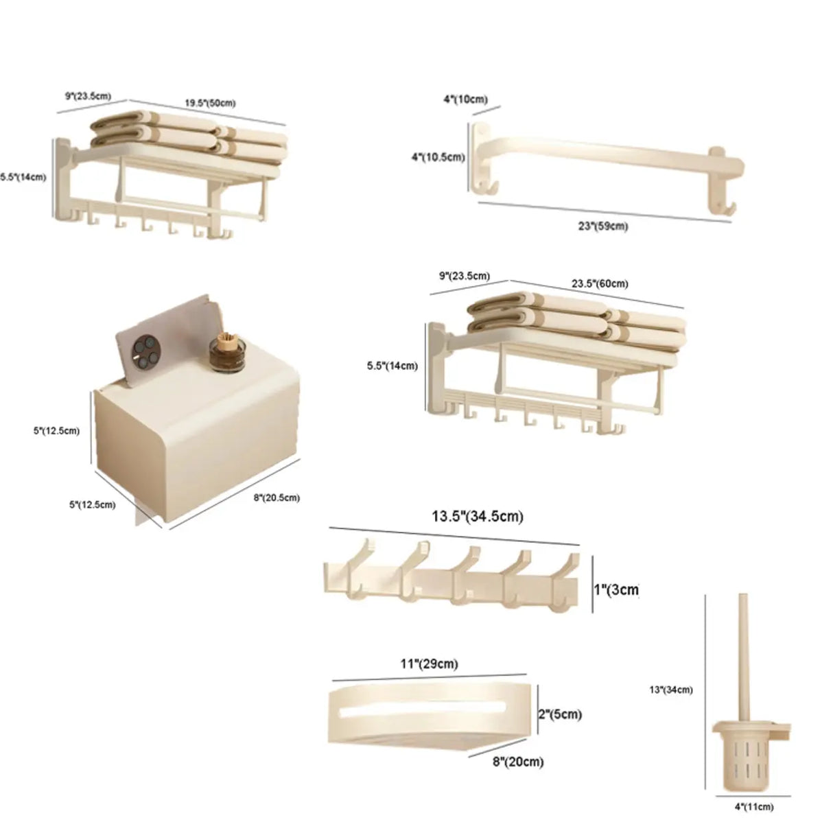 Modish Towel Rack Storage Metal Bathroom Hardware Set