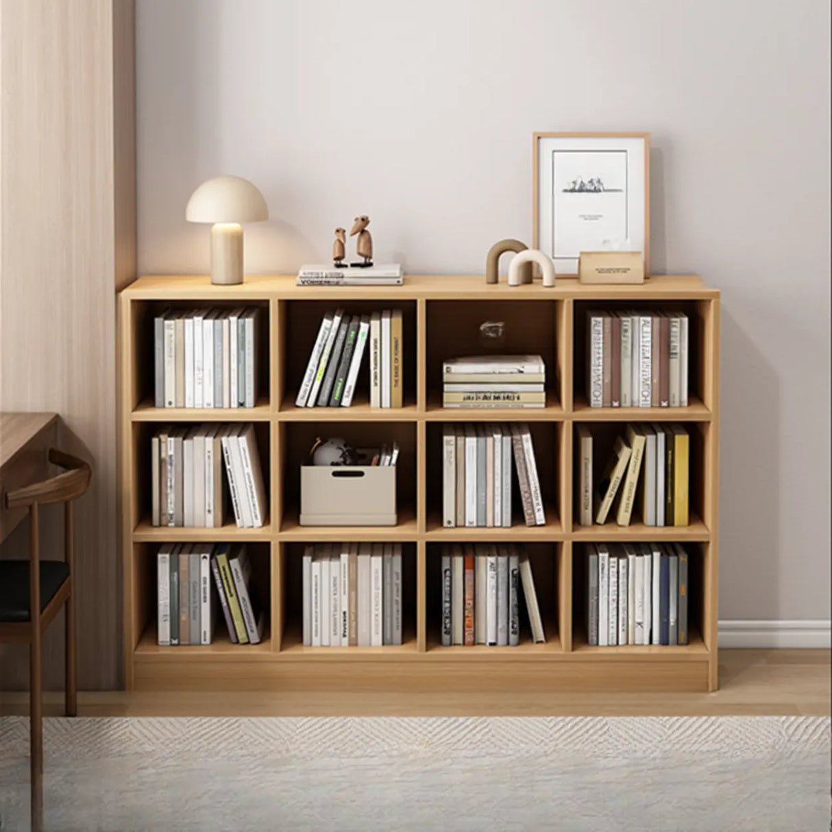 Modish Vertical Closed Wood Cube Organizer Bookcases Image - 1