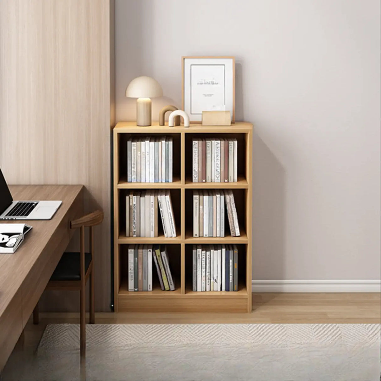 Modish Vertical Closed Wood Cube Organizer Bookcases Image - 10