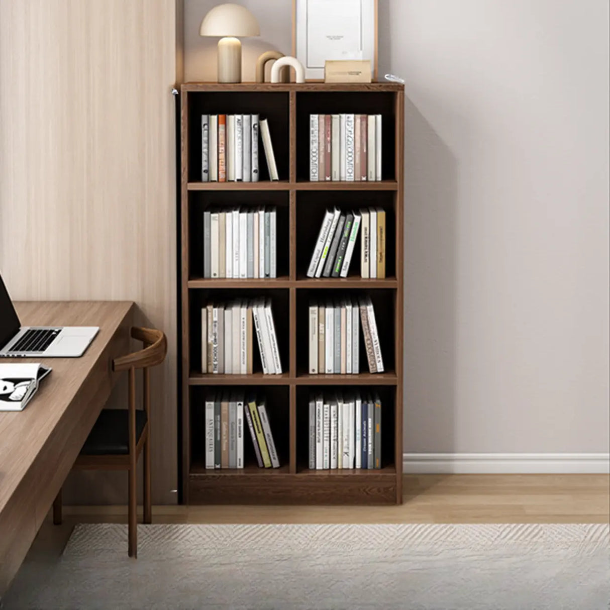 Modish Vertical Closed Wood Cube Organizer Bookcases Image - 12