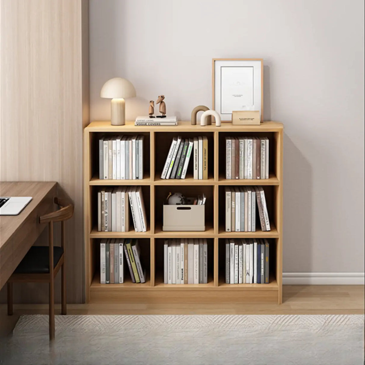 Modish Vertical Closed Wood Cube Organizer Bookcases Image - 15