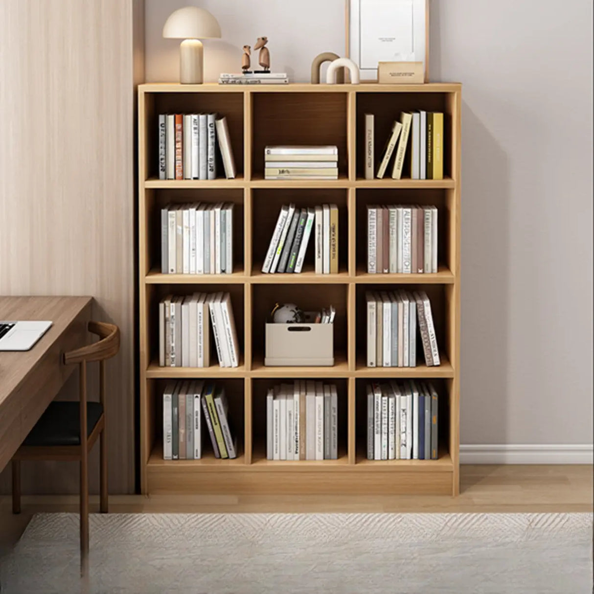 Modish Vertical Closed Wood Cube Organizer Bookcases Image - 2