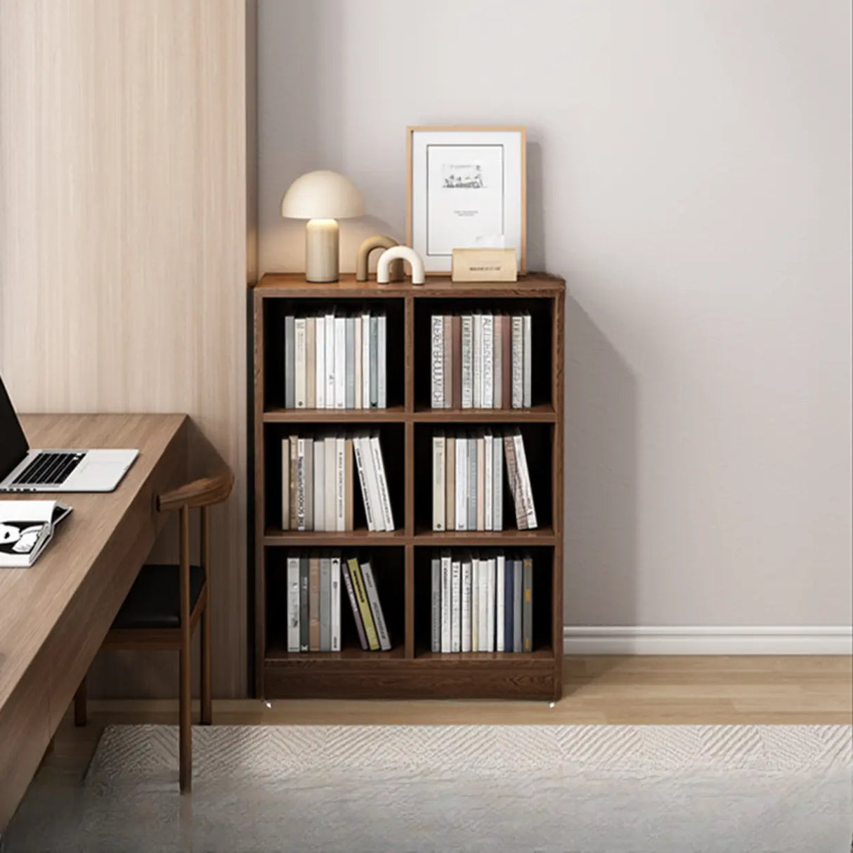 Modish Vertical Closed Wood Cube Organizer Bookcases Image - 3