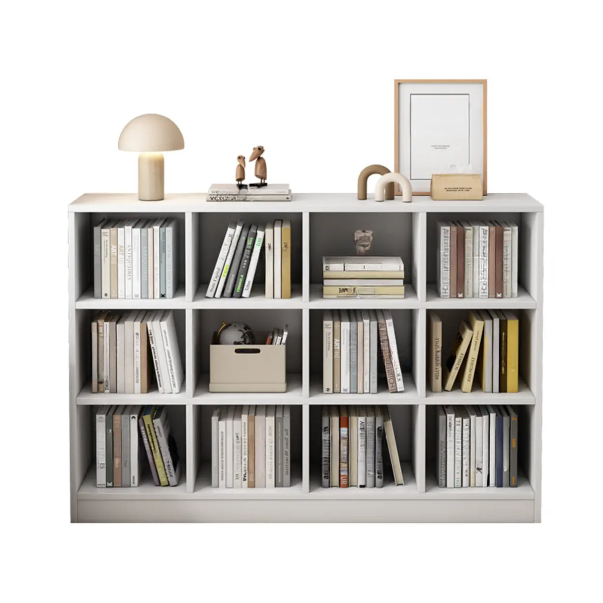 Modish Vertical Closed Wood Cube Organizer Bookcases Image - 5