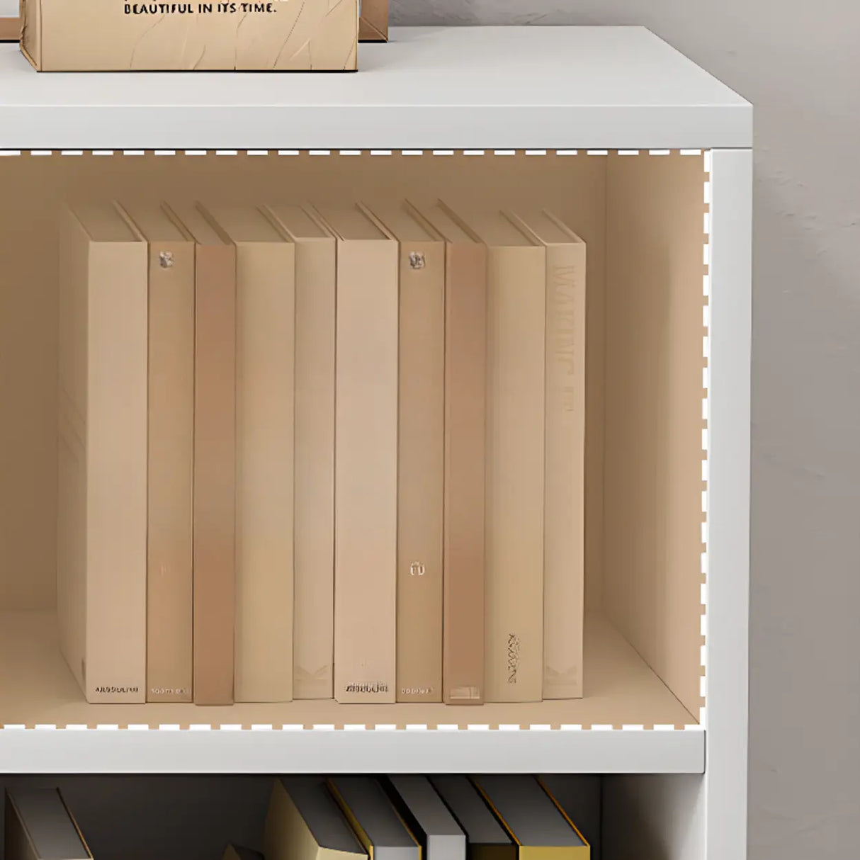 Modish Vertical Closed Wood Cube Organizer Bookcases Image - 7