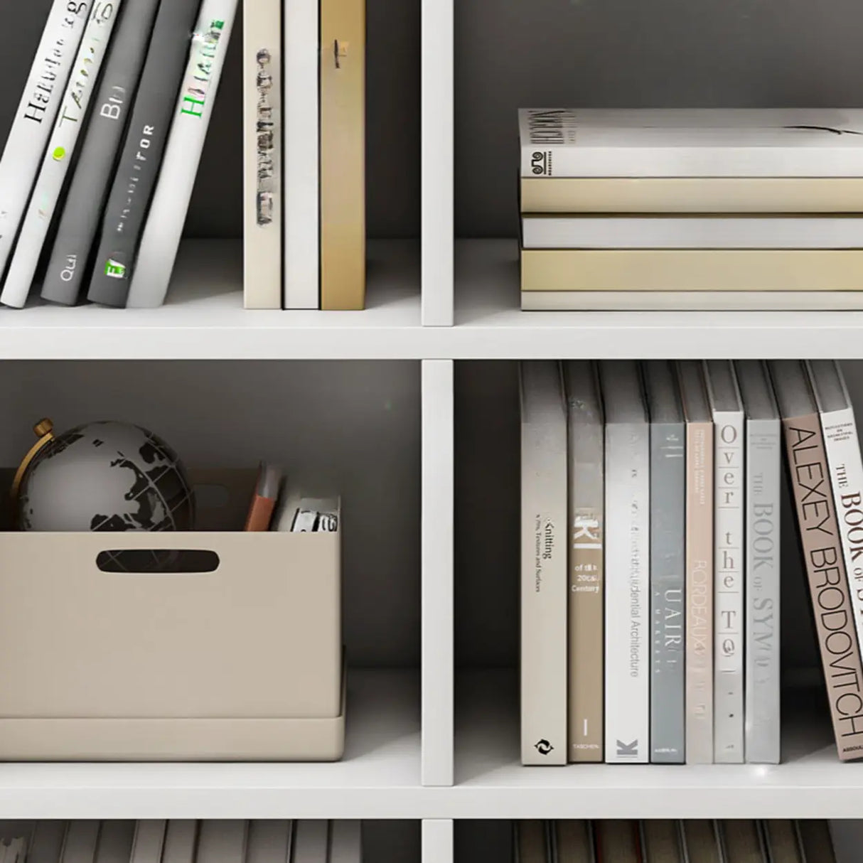 Modish Vertical Closed Wood Cube Organizer Bookcases Image - 8