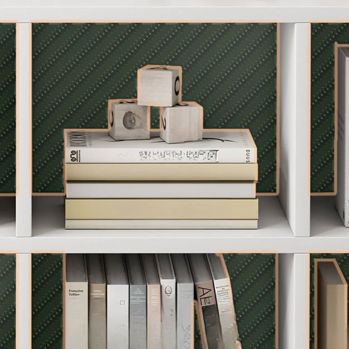 Modish Vertical Closed Wood Cube Organizer Bookcases Image - 9