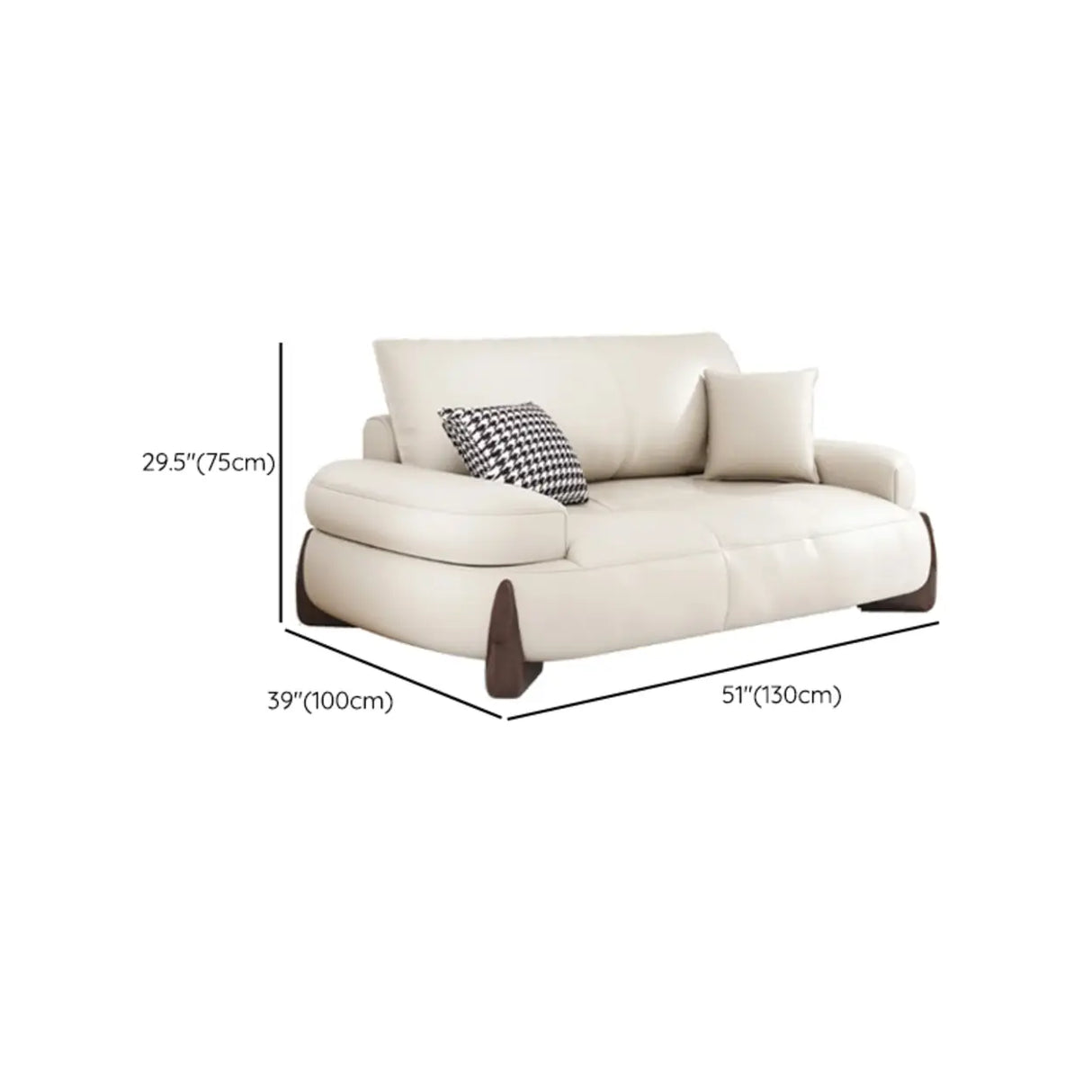 Modish White Anti Cat Scratch Leather Pillow Back Sofa