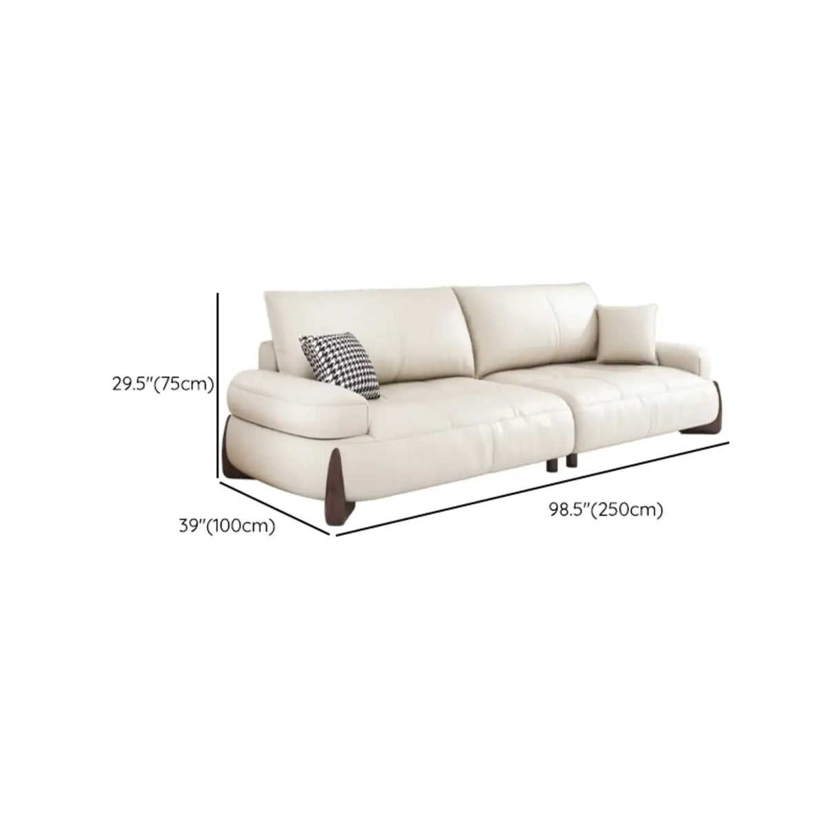 Modish White Anti Cat Scratch Leather Pillow Back Sofa Image - 16