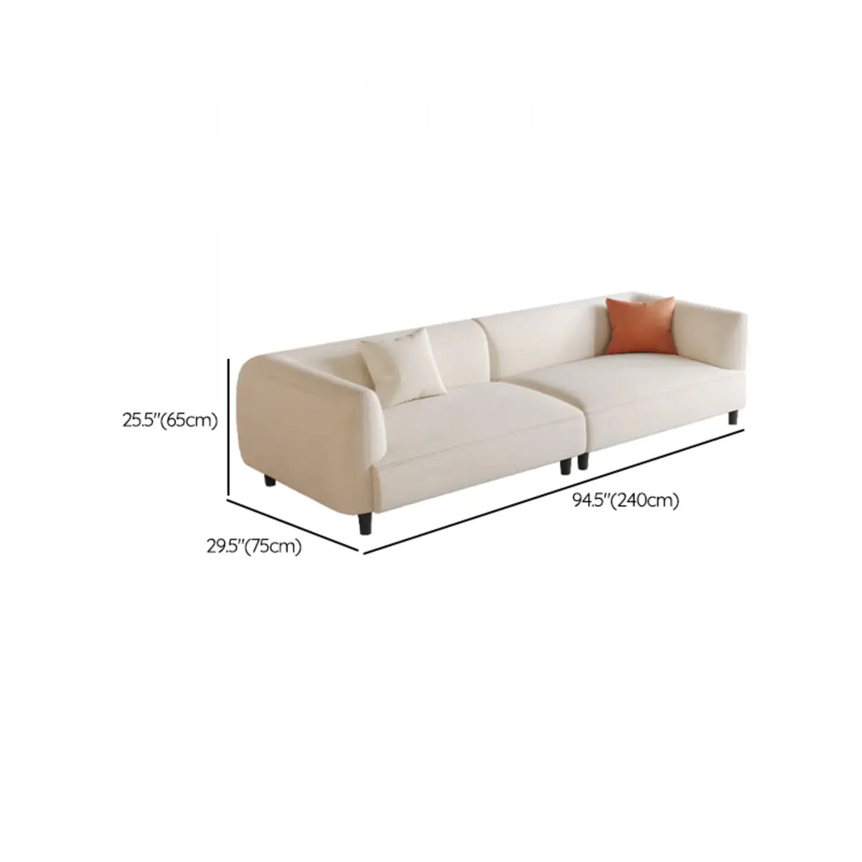 Modish White Scratch Resistant Velvet Tuxedo Arm Sofa Image - 13