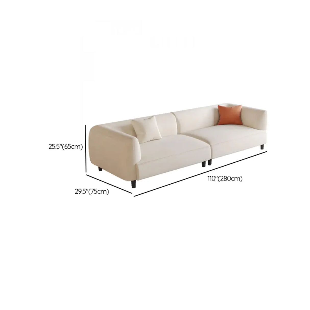 Modish White Scratch Resistant Velvet Tuxedo Arm Sofa Image - 15