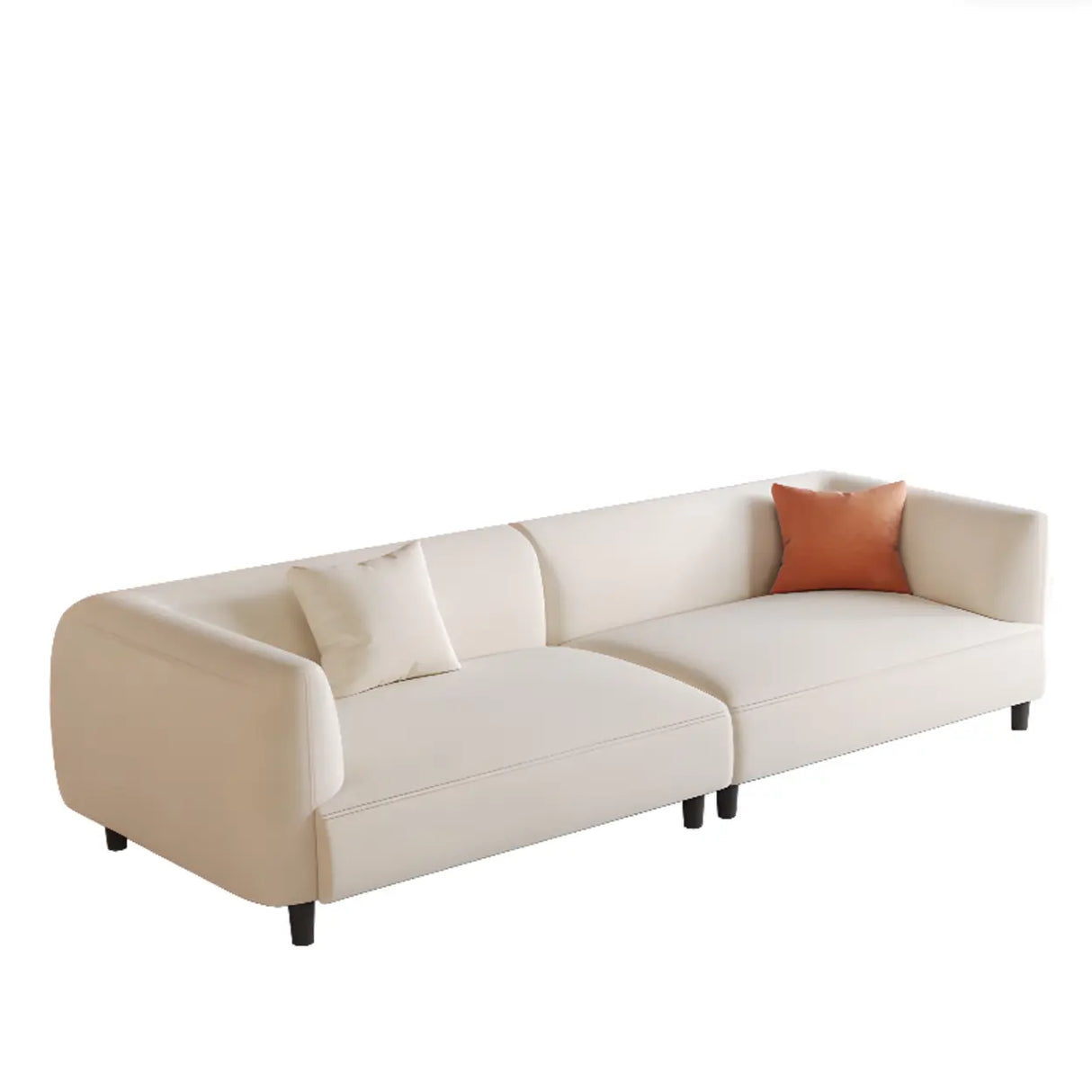 Modish White Scratch Resistant Velvet Tuxedo Arm Sofa Image - 5