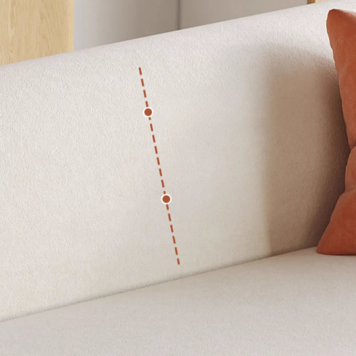 Modish White Scratch Resistant Velvet Tuxedo Arm Sofa Image - 6