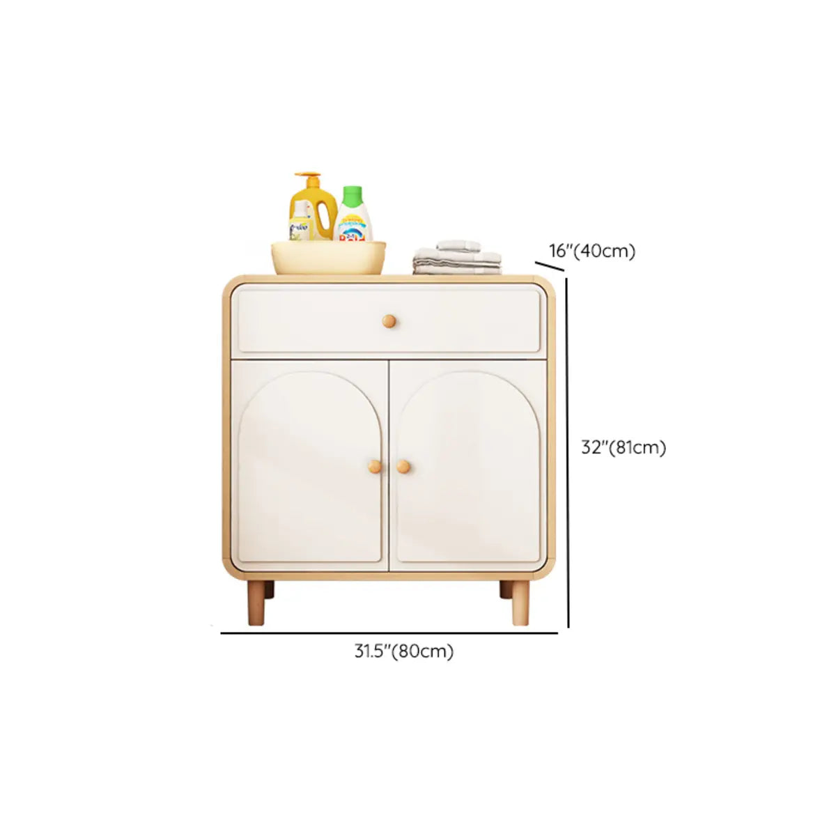 Modish White Wood Medium Drawers Sideboard with Storage Image - 13