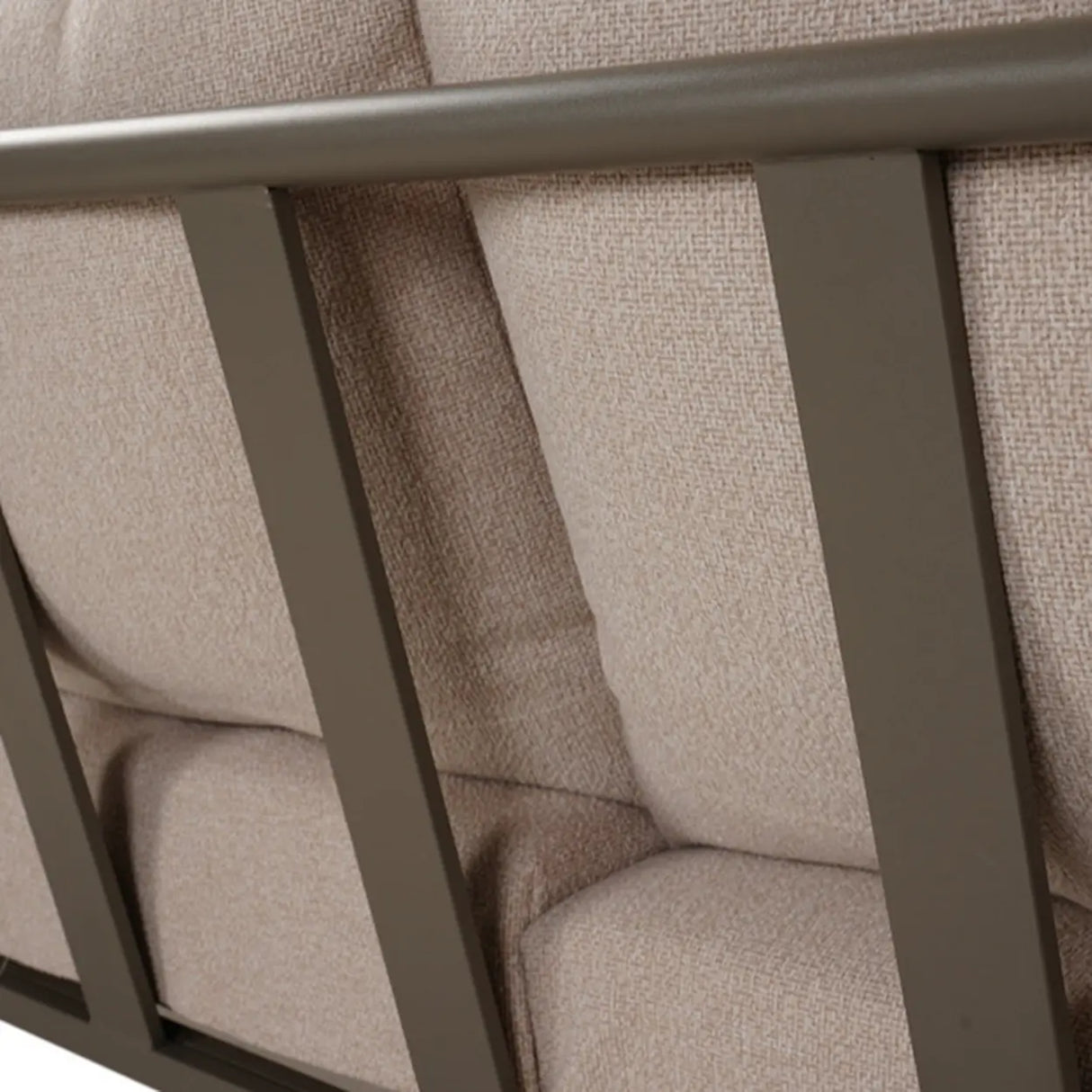 Modish Woven Metal Beige Outdoor Sectional Sofa Set Image - 7