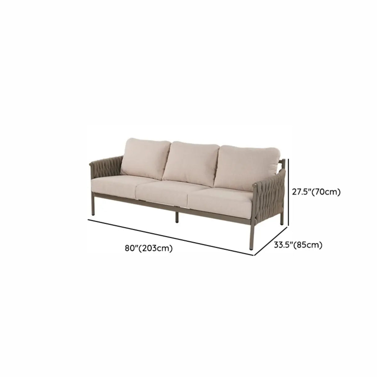 Modish Woven Metal Beige Outdoor Sectional Sofa Set Image - 9