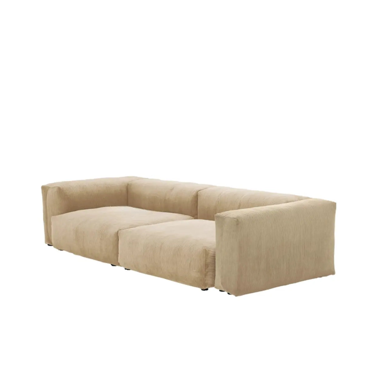 Modular Corduroy Fabric Tight Back Latex Fill Loveseat Image - 6