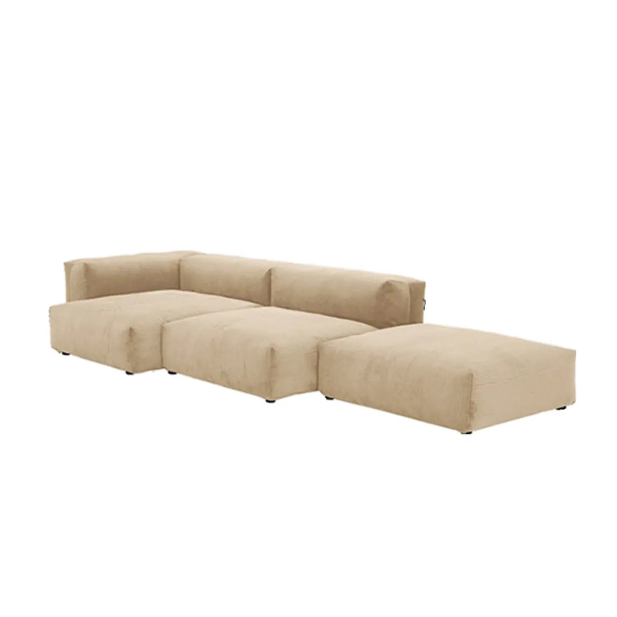 Modular Corduroy Fabric Tight Back Latex Fill Loveseat Image - 7