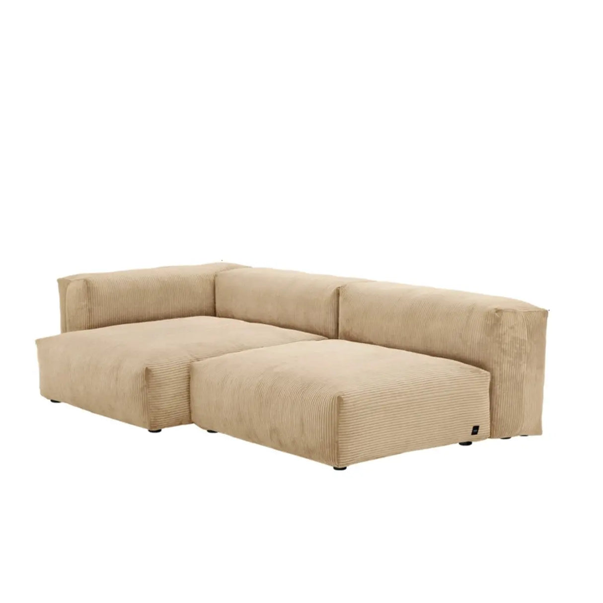 Modular Corduroy Fabric Tight Back Latex Fill Loveseat Image - 8