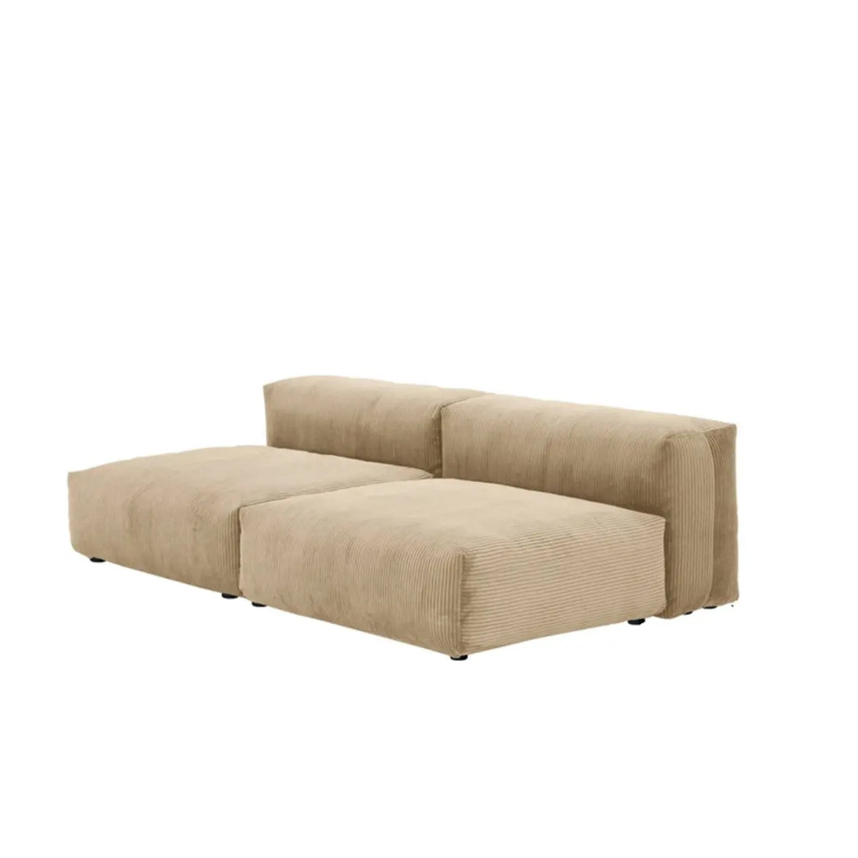 Modular Corduroy Fabric Tight Back Latex Fill Loveseat Image - 9