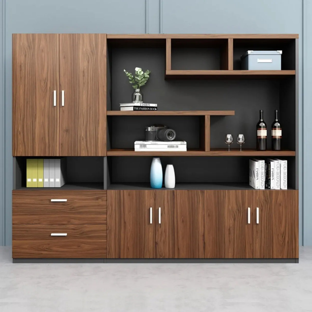 Modular Rectangular Wood Large Storage Filing Cabinet Image - 1