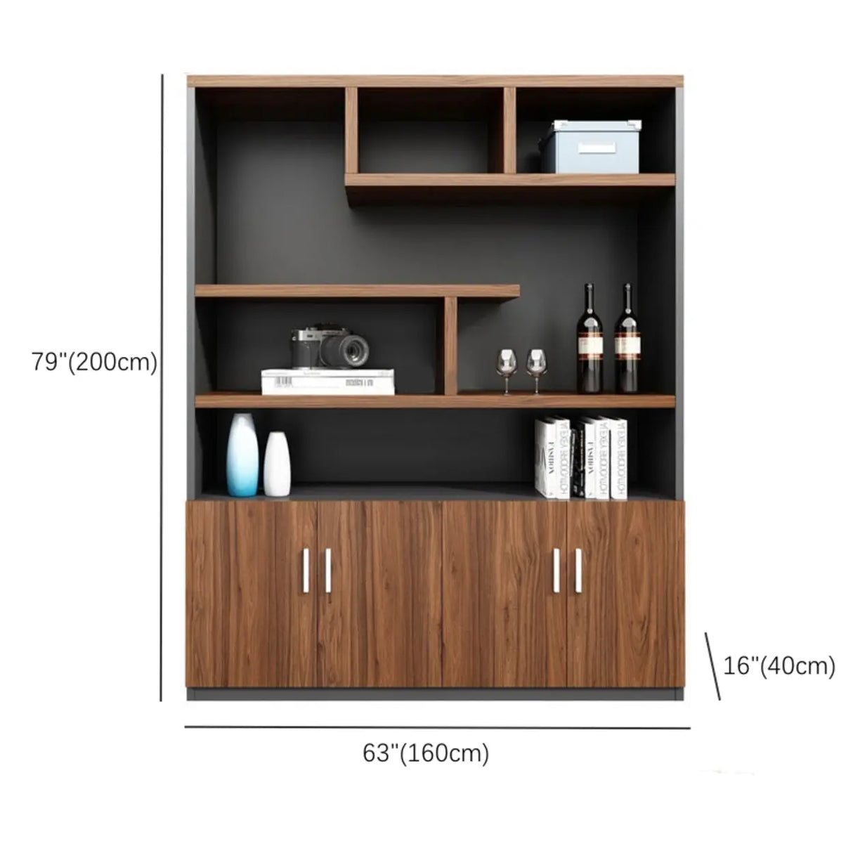Modular Rectangular Wood Large Storage Filing Cabinet Image - 10