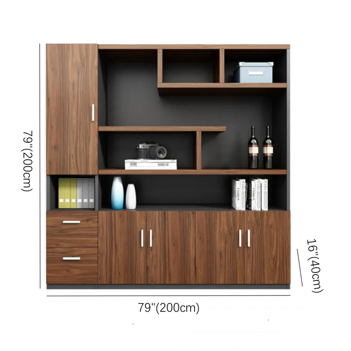 Modular Rectangular Wood Large Storage Filing Cabinet Image - 11