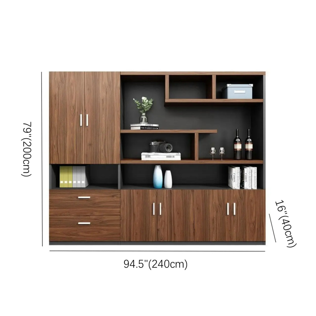Modular Rectangular Wood Large Storage Filing Cabinet Image - 12