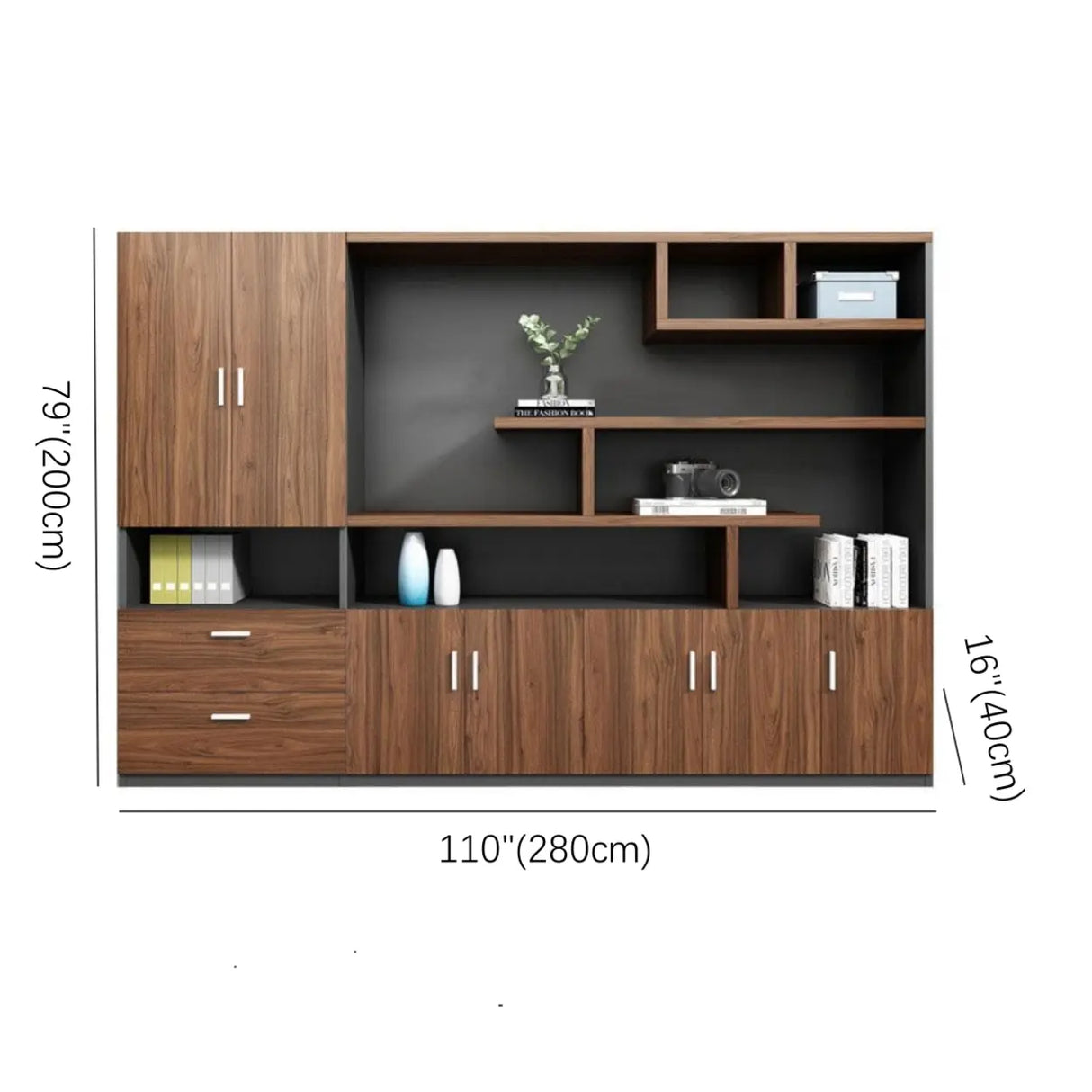 Modular Rectangular Wood Large Storage Filing Cabinet Image - 13