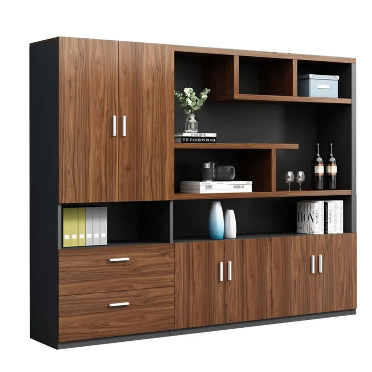 Modular Rectangular Wood Large Storage Filing Cabinet Image - 2