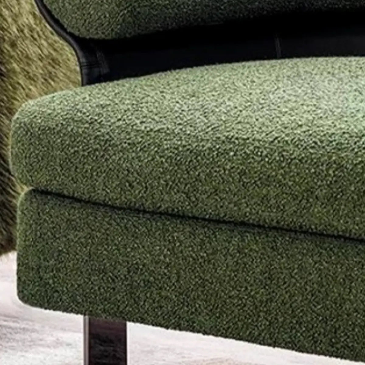 Mohair Round Arm Cushion Back Four Legs Barrel Chair Image - 7