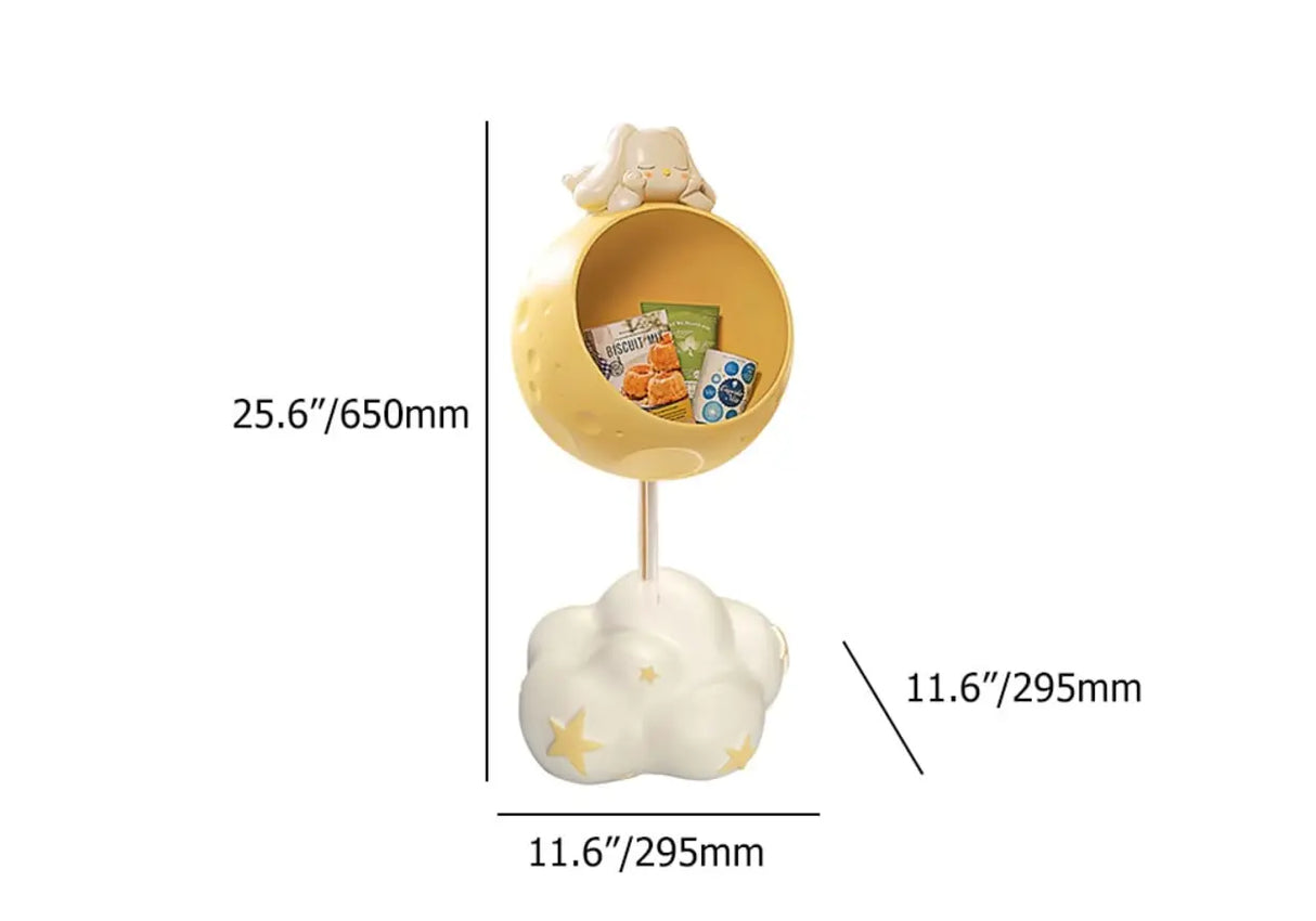 Moon and Cloud Kids Rabbit End Table with Storage Shelf Image - 6