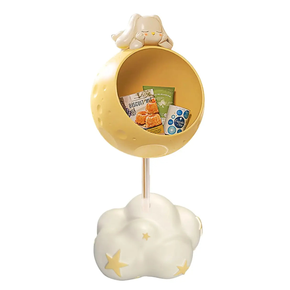 Moon and Cloud Kids Rabbit End Table with Storage Shelf Image - 8