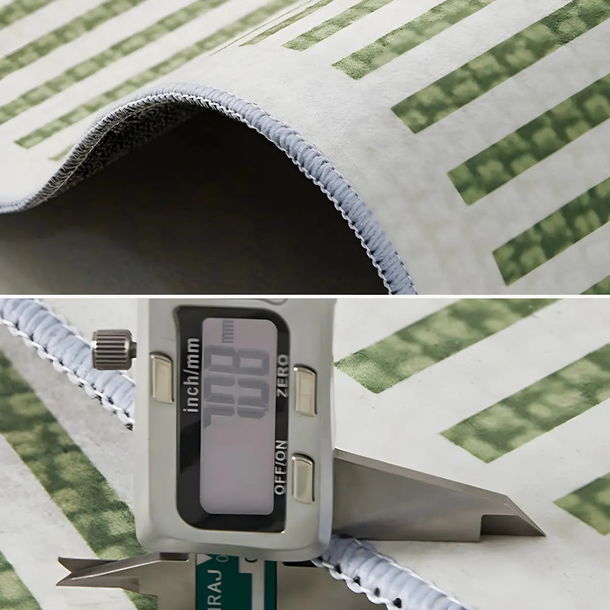 Moroccan Green Abstract Rectangular Polyester Area Rug Image - 6