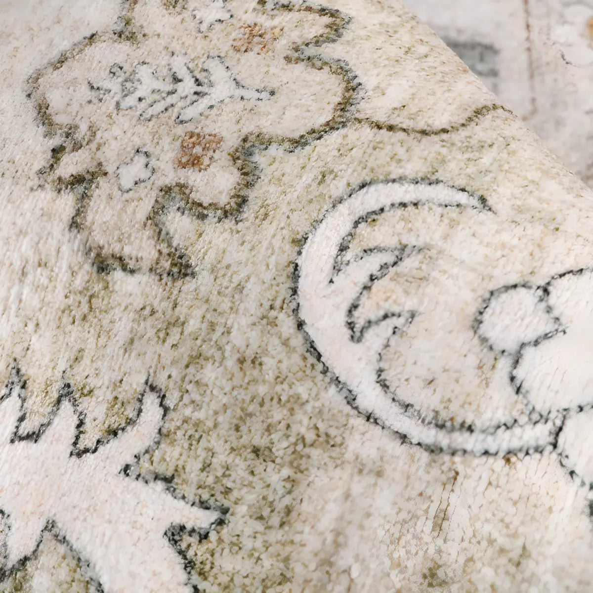 Moroccan Rectangle Beige Anti-Slip Floral Area Rug Image - 8