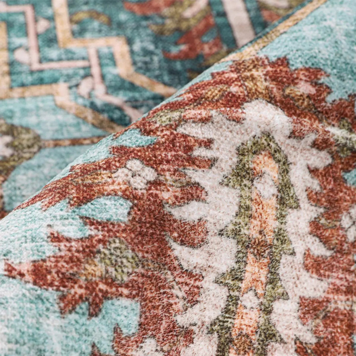 Moroccan Rectangle Polyester Blue Large Area Rug Image - 4