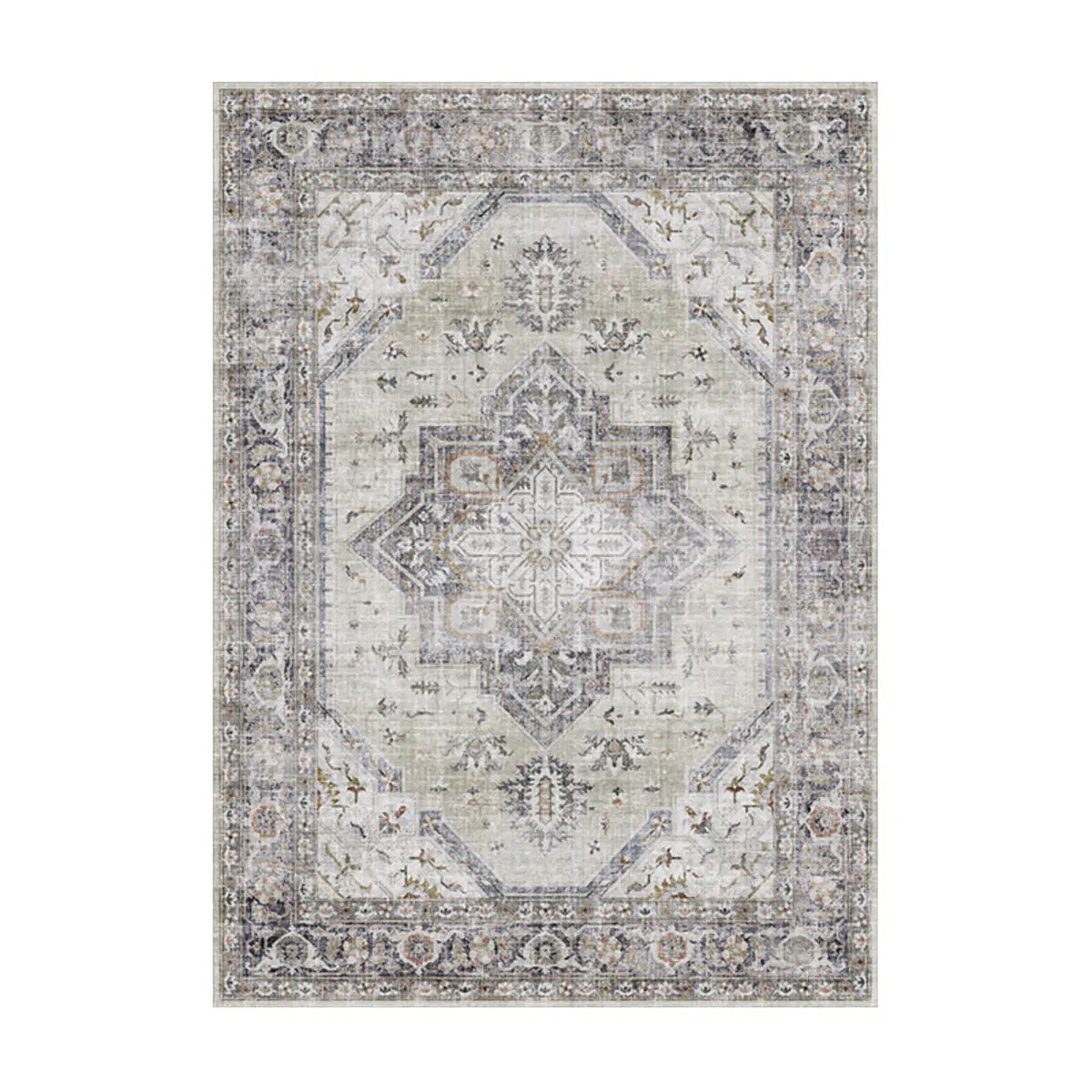 Moroccan Rectangle Polyester Blue Large Area Rug Image - 7