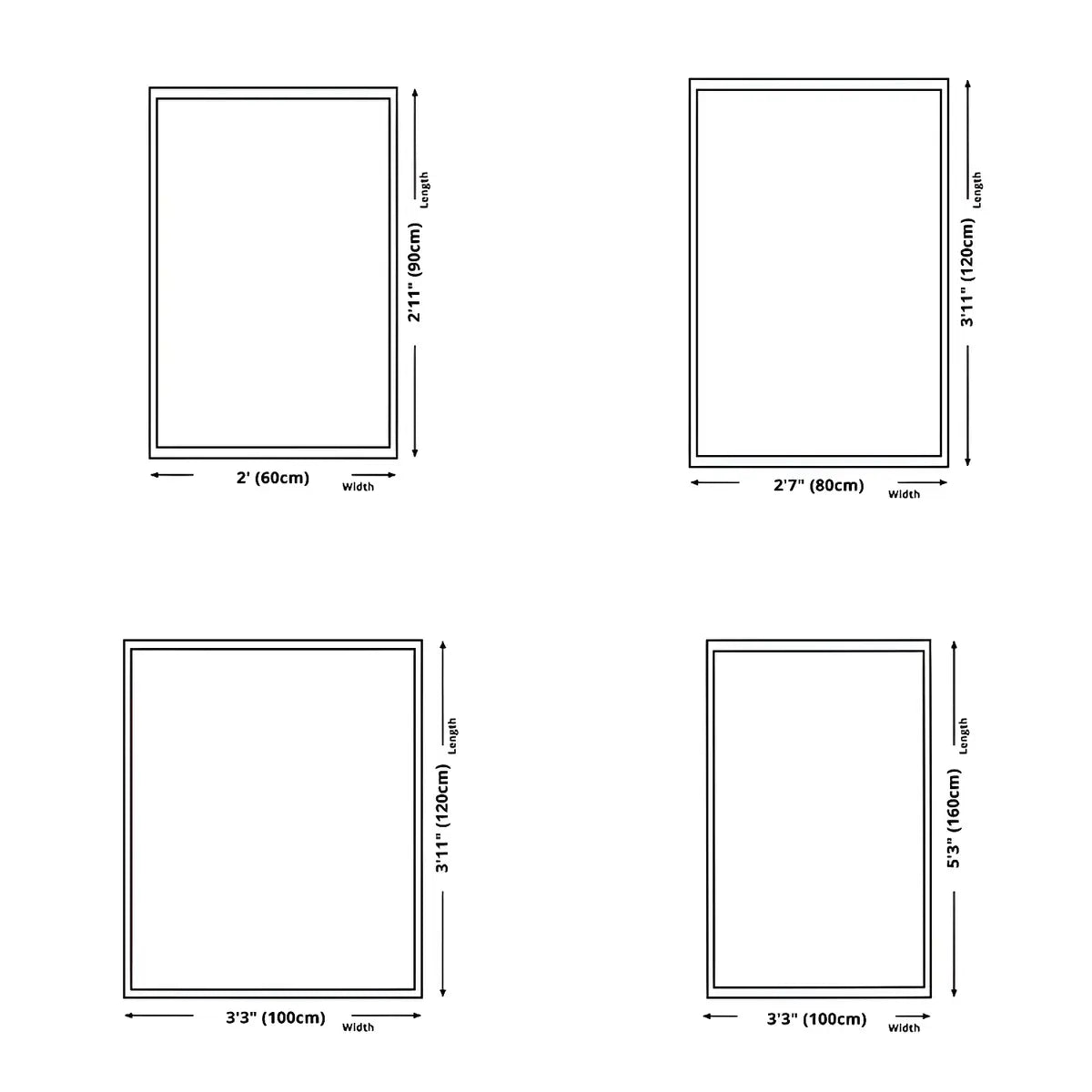 Moroccan Rectangle Tile Pattern Anti-Slip Area Rug