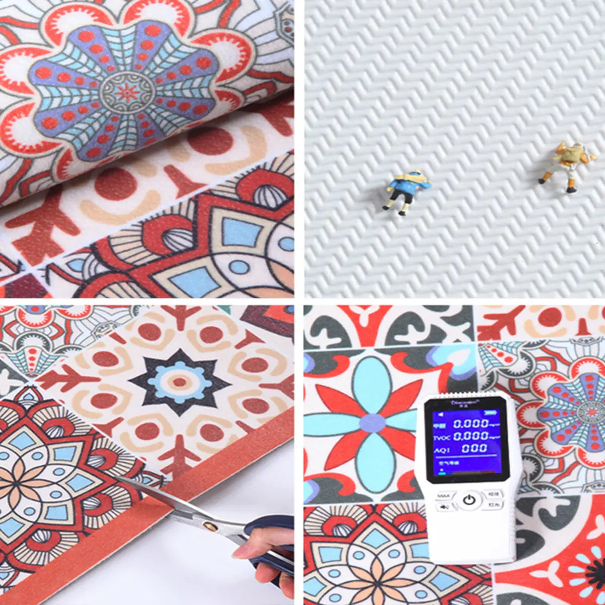 Moroccan Rectangle Tile Pattern Anti-Slip Area Rug Image - 7