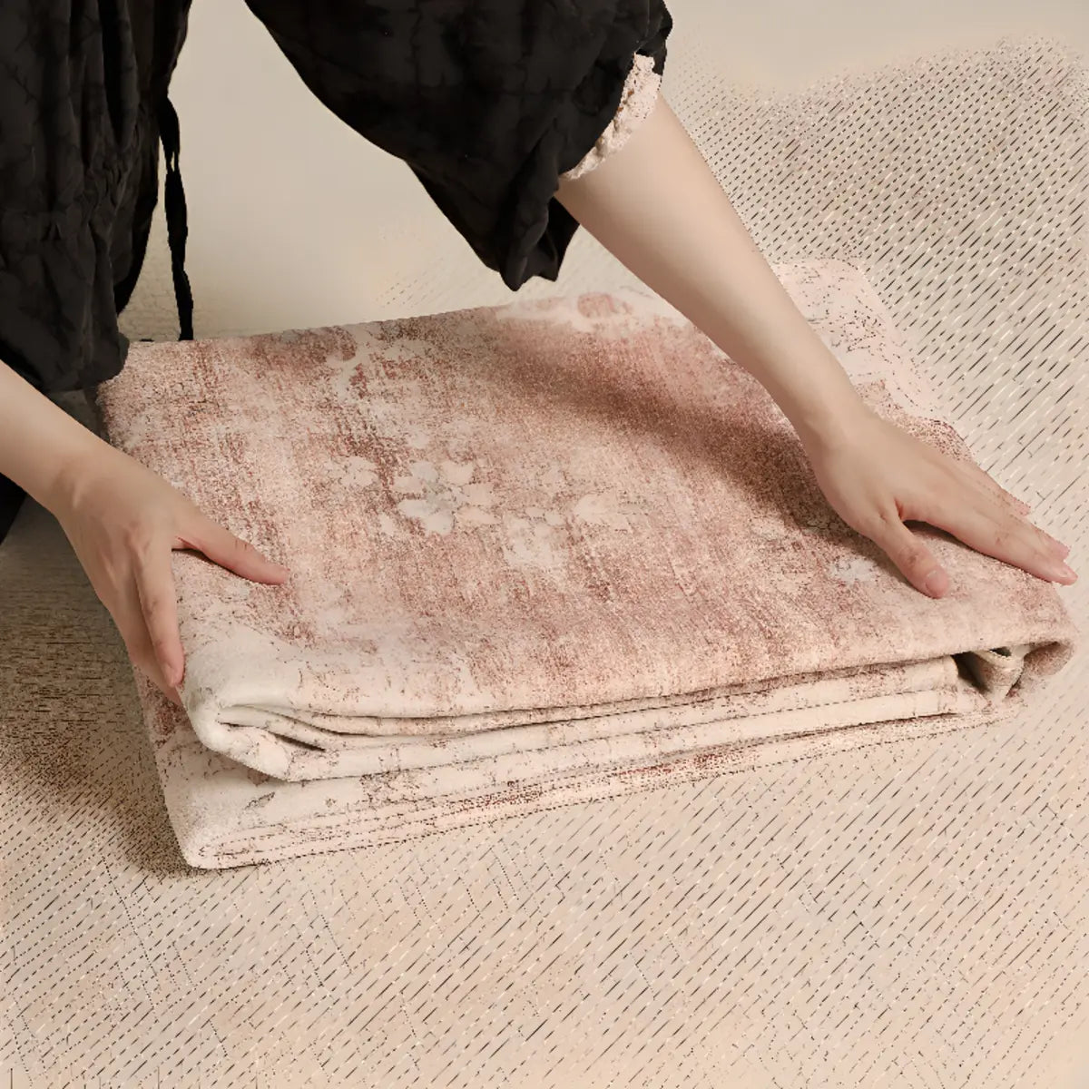 Moroccan Rectangular Beige Machine-Made Area Rug Image - 14